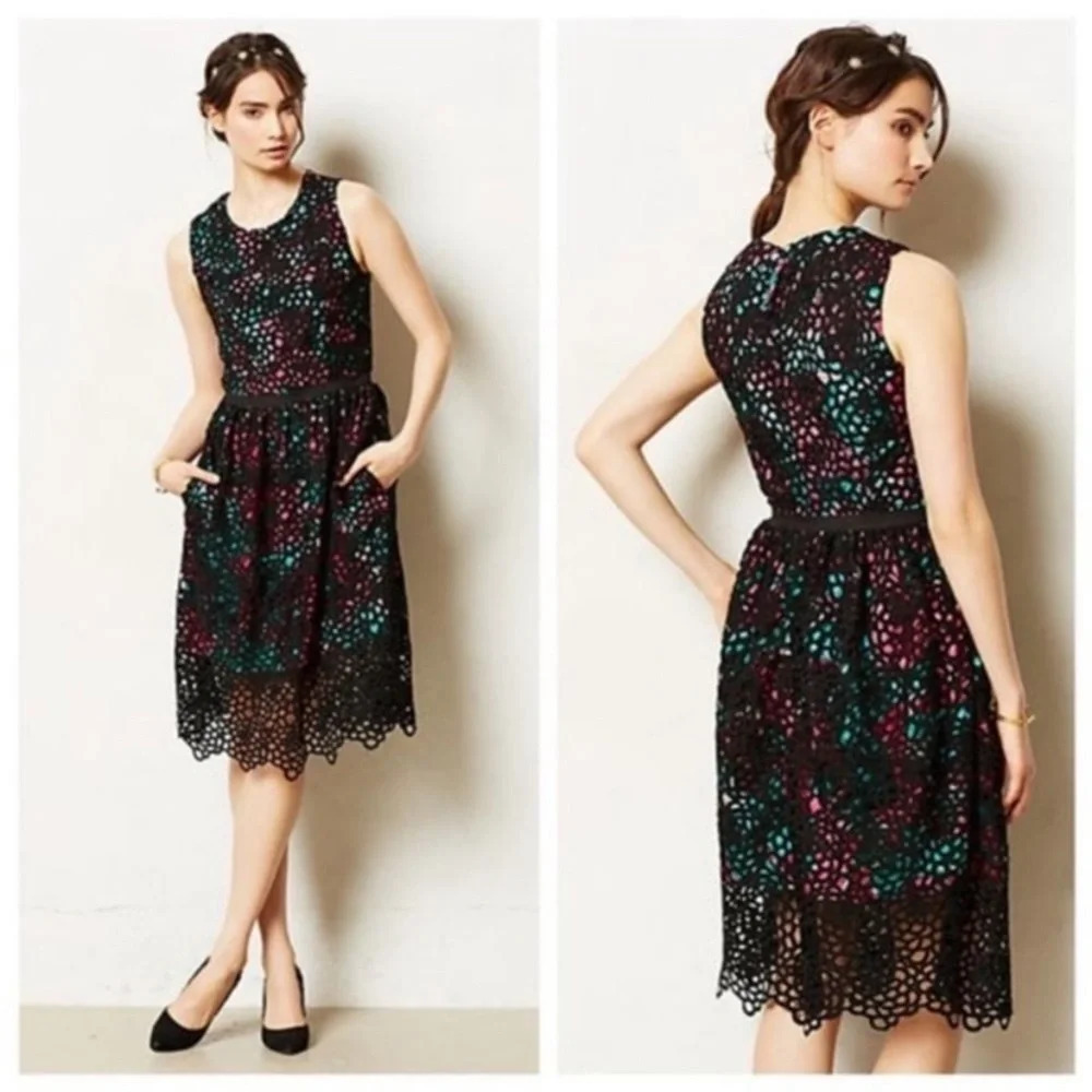 ANTHROPOLOGIE Wolven Terrace Sheath Lace Dress